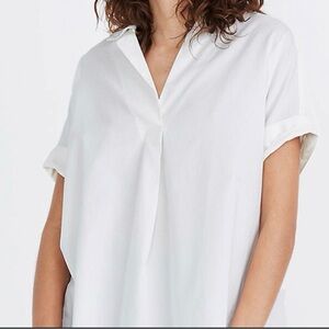 Madewell Courier Button-Back Top in Pure White Women's XS